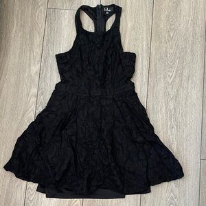Lulu's Black Lace Racerback Skater Dress Size M